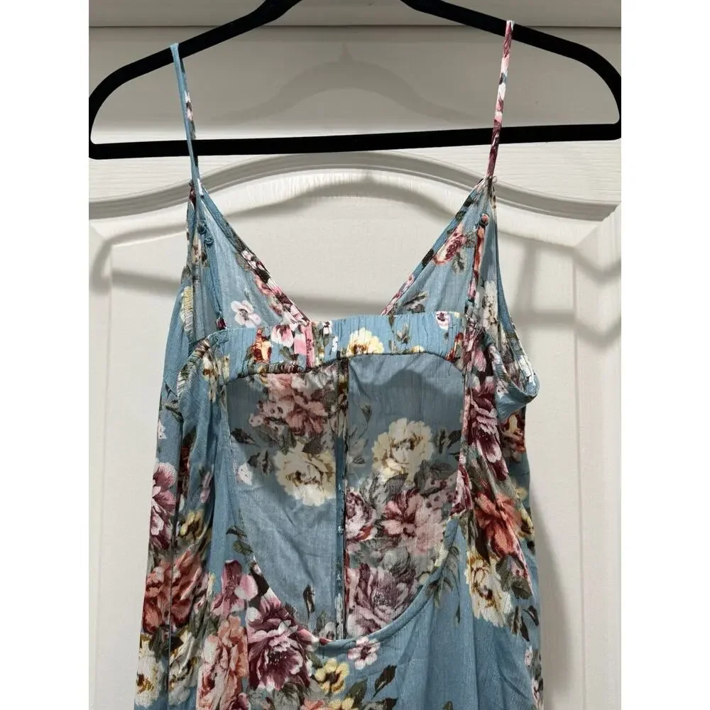 Sadie & Sage Dress Teal Floral Dress - Size M - See Pics/Missing Buttons - Picture 6 of 11